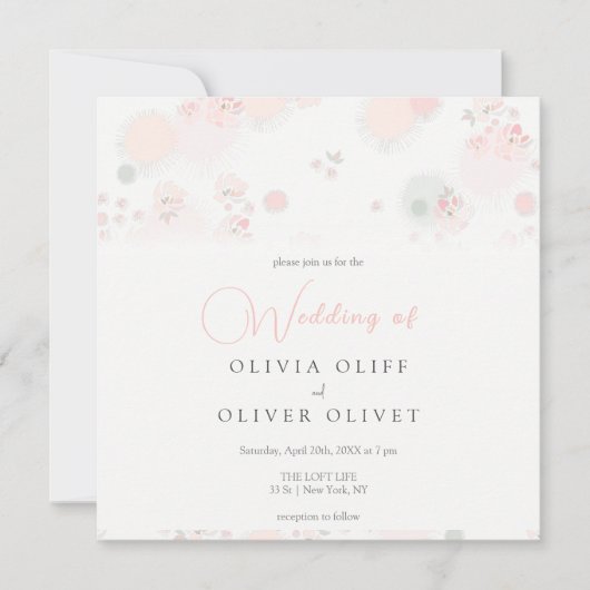 Softness Tea Rozen Wedding Kaart (Voorkant)