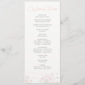 Softness Tea Rozen Wedding Programmakaart (Achterkant)