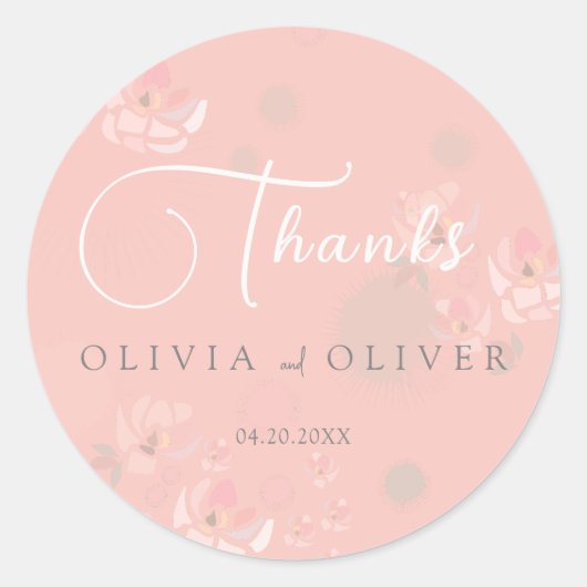 Softness Tea Rozen Wedding Ronde Sticker (Voorkant)