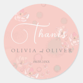 Softness Tea Rozen Wedding Ronde Sticker