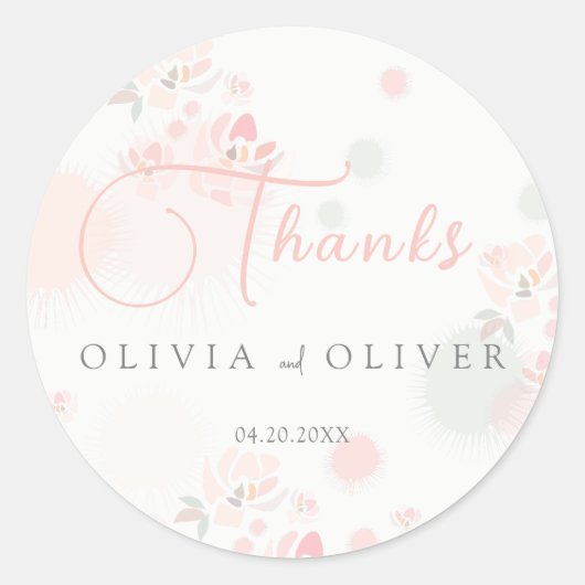 Softness Tea Rozen Wedding Ronde Sticker (Voorkant)