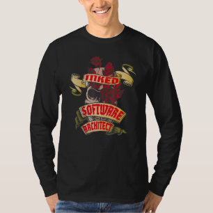 Software-architect Getatoeëerde schedel en rode ro T-shirt