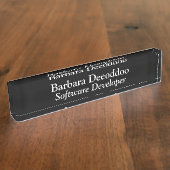 Software Developer Black Acrylic Naambordje (Zijkant)