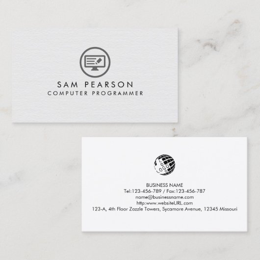 Software Developer Business CA Visitekaartje (Voorkant / Achterkant)