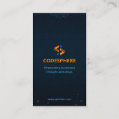 Software Developer Business | Modern blauw portret Visitekaartje (Achterkant)