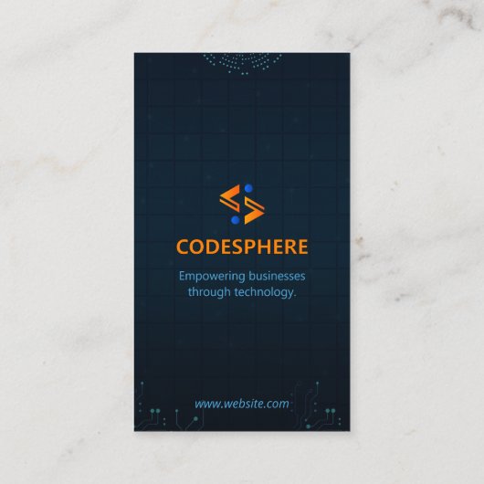 Software Developer Business | Modern blauw portret Visitekaartje (Achterkant)