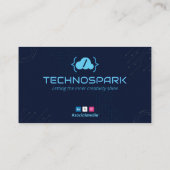 Software Developer Business | Modern donkerblauw Visitekaartje (Achterkant)