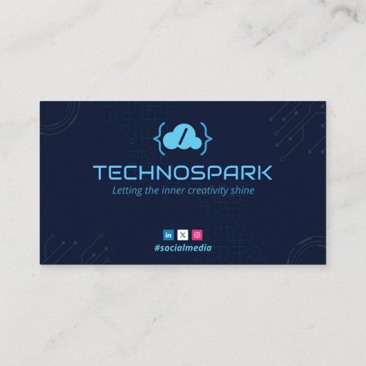 Software Developer Business | Modern donkerblauw Visitekaartje (Achterkant)