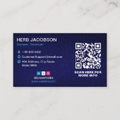 Software Developer Business | Moderne blauwe barco Visitekaartje (Voorkant)