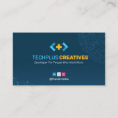 Software Developer Business | Moderne blauwe barco Visitekaartje (Achterkant)