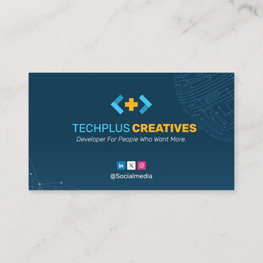 Software Developer Business | Moderne blauwe barco Visitekaartje (Achterkant)