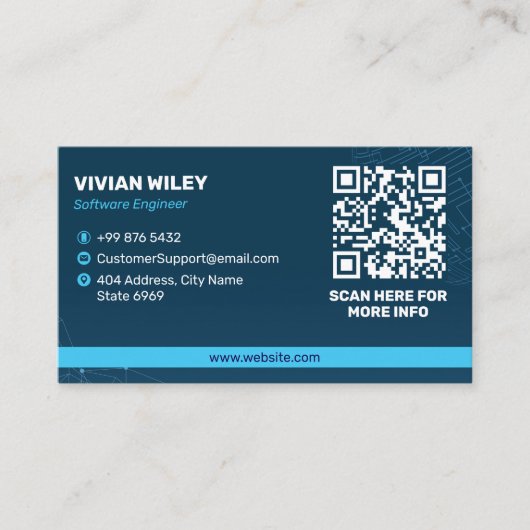 Software Developer Business | Moderne blauwe barco Visitekaartje (Voorkant)