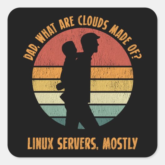 Software Developer Computer Programmer Dad Vierkante Sticker (Voorkant)