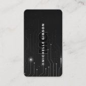 Software Developer Engineer Zwart Zilver Modern Visitekaartje (Voorkant)