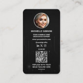 Software Developer Engineer Zwart Zilver Modern Visitekaartje (Achterkant)