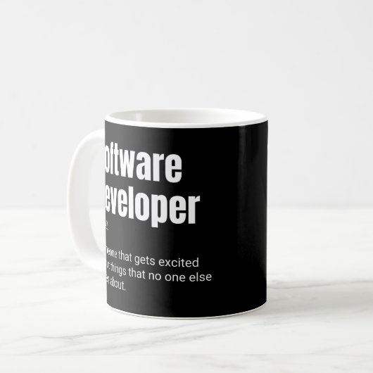 Software Developer Funny Programmer Definition Koffiemok (Voorkant links)