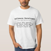 Software Developer - "Ik spreek vloeiend binair" T-shirt (Voorkant)