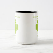 Software Developer Inside (bogen Droid Font Letter Tweekleurige Koffiemok (Center)