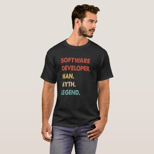 Software Developer Man Myth Legend 1 T-shirt (Voorkant volledig)