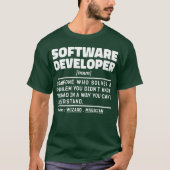 Software Developer Noun Definition Coding Expert T-shirt (Voorkant)