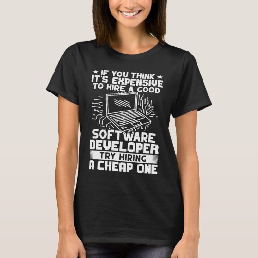 Software Developer probeert een goedkope versie te T-shirt (Voorkant)