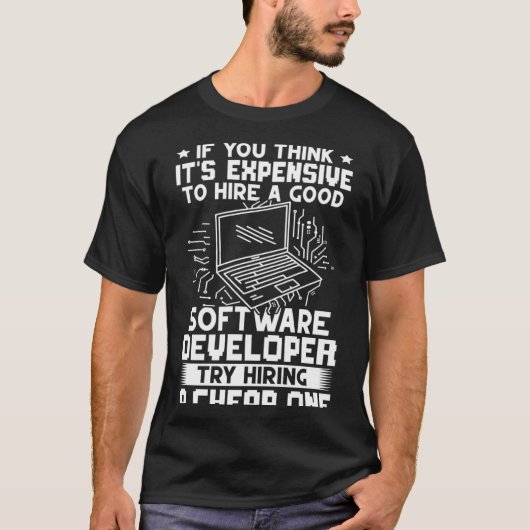 Software Developer probeert een goedkope versie te T-shirt (Voorkant)