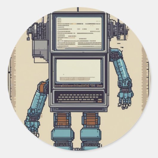 Software Developer Programmer Coding Tech Geek Com Ronde Sticker (Voorkant)
