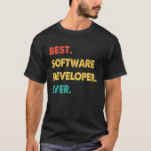 Software Developer Retro Best Software Developer E T-shirt (Voorkant)