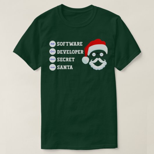 Software Developer Secret Santa Funny  Desi T-shirt (Design voorkant)