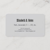 Software Developer Visitekaartje (Achterkant)