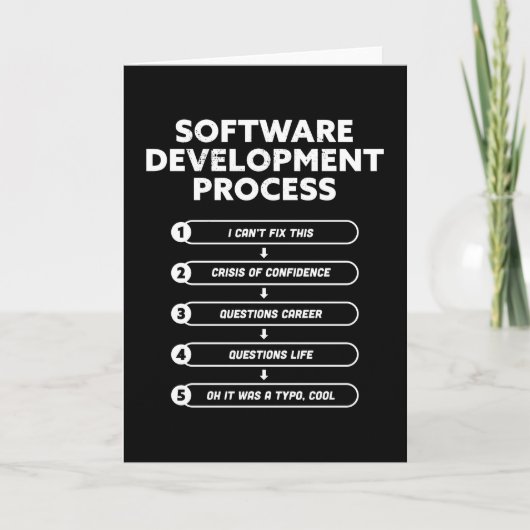 Software Development Process Funny Gift Kaart (Voorkant)