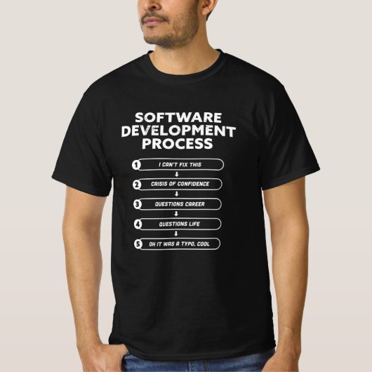 Software Development Process Funny Gift T-shirt (Voorkant)