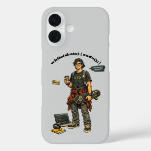 Software Engineer Coder Die Skateboardt URM iPhone 16 Hoesje
