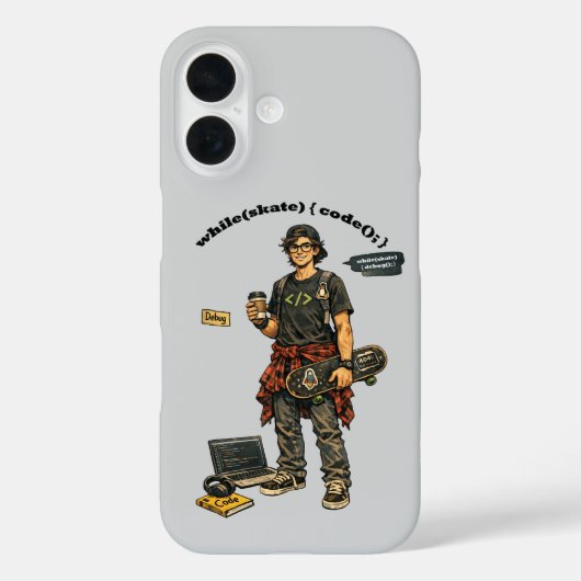 Software Engineer Coder Die Skateboardt URM Case-Mate iPhone Case (Achterkant)