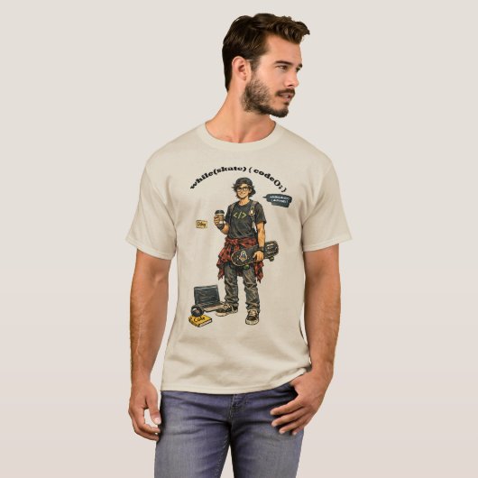 Software Engineer Coder Die Skateboardt URM T-shirt (Voorkant volledig)