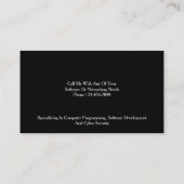 Software Engineer Cyber Security Business Card Visitekaartje (Achterkant)