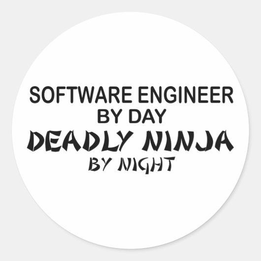 Software engineer Deadly Ninja Ronde Sticker (Voorkant)