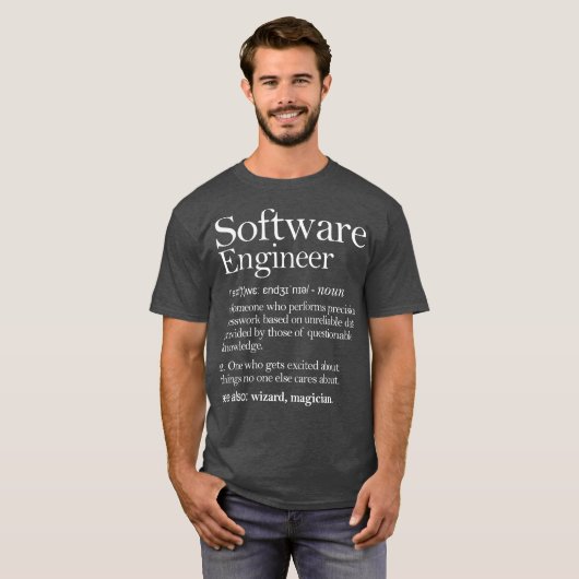 Software Engineer Definitie Kleding Computer T-shirt (Voorkant volledig)