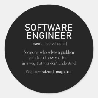 Software Engineer Definition Coder Definition Defi Ronde Sticker