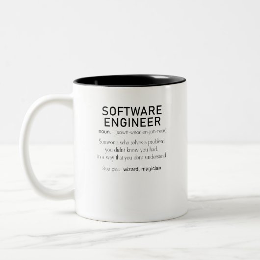 Software Engineer Definition Coder Definition Defi Tweekleurige Koffiemok (Links)
