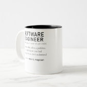 Software Engineer Definition Coder Definition Funn Tweekleurige Koffiemok (Voorkant links)