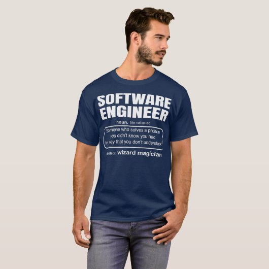 Software Engineer Definition Coder Gift T-shirt (Voorkant volledig)