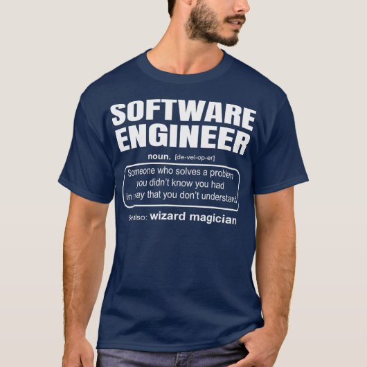 Software Engineer Definition Coder Gift T-shirt (Voorkant)