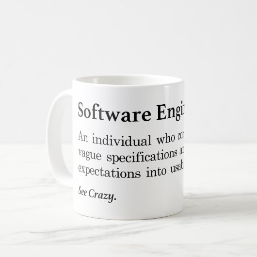 Software Engineer Definition Koffiemok (Voorkant links)