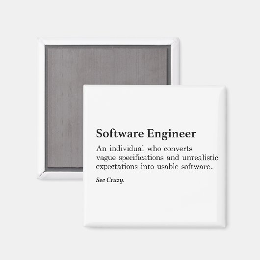 Software Engineer Definition Magneet (Voorkant / Achterkant)