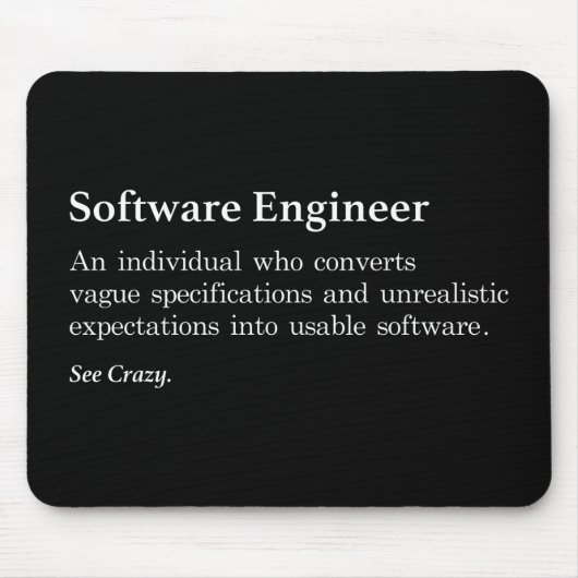 Software Engineer Definition Muismat - Donker (Voorkant)
