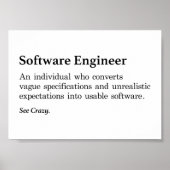 Software Engineer Definition Poster (Voorkant)