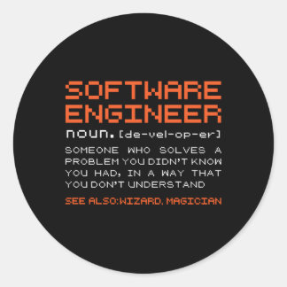 Software Engineer Definition Software Developer Pr Ronde Sticker
