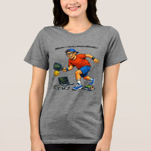 Software-engineer die Pickleball speelt met een pe Tri-Blend Shirt