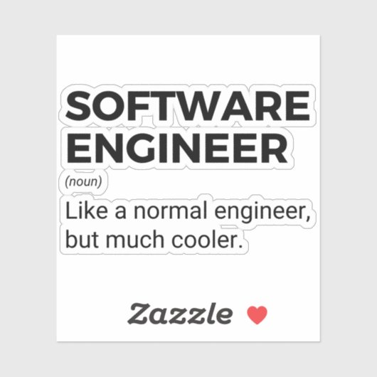 Software Engineer Funny Developer Gezegde Sticker (Vel)